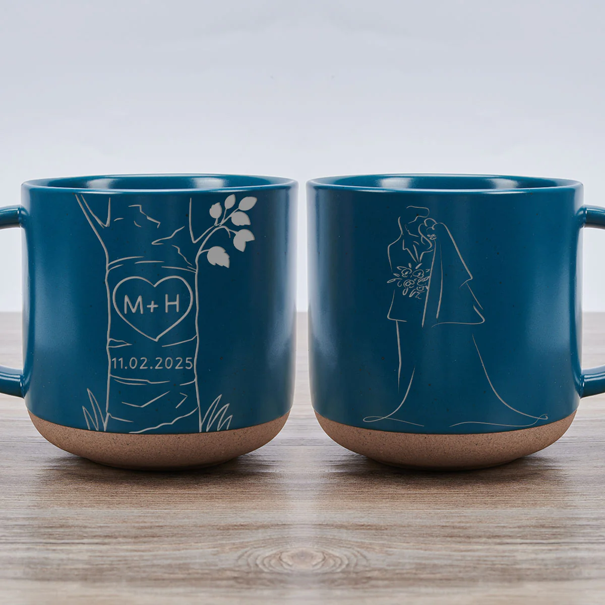Carved In Love - Personalized Custom Engraved Pottery Mug - Image 2