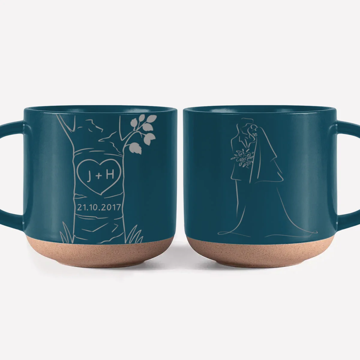 Carved In Love - Personalized Custom Engraved Pottery Mug - Image 7
