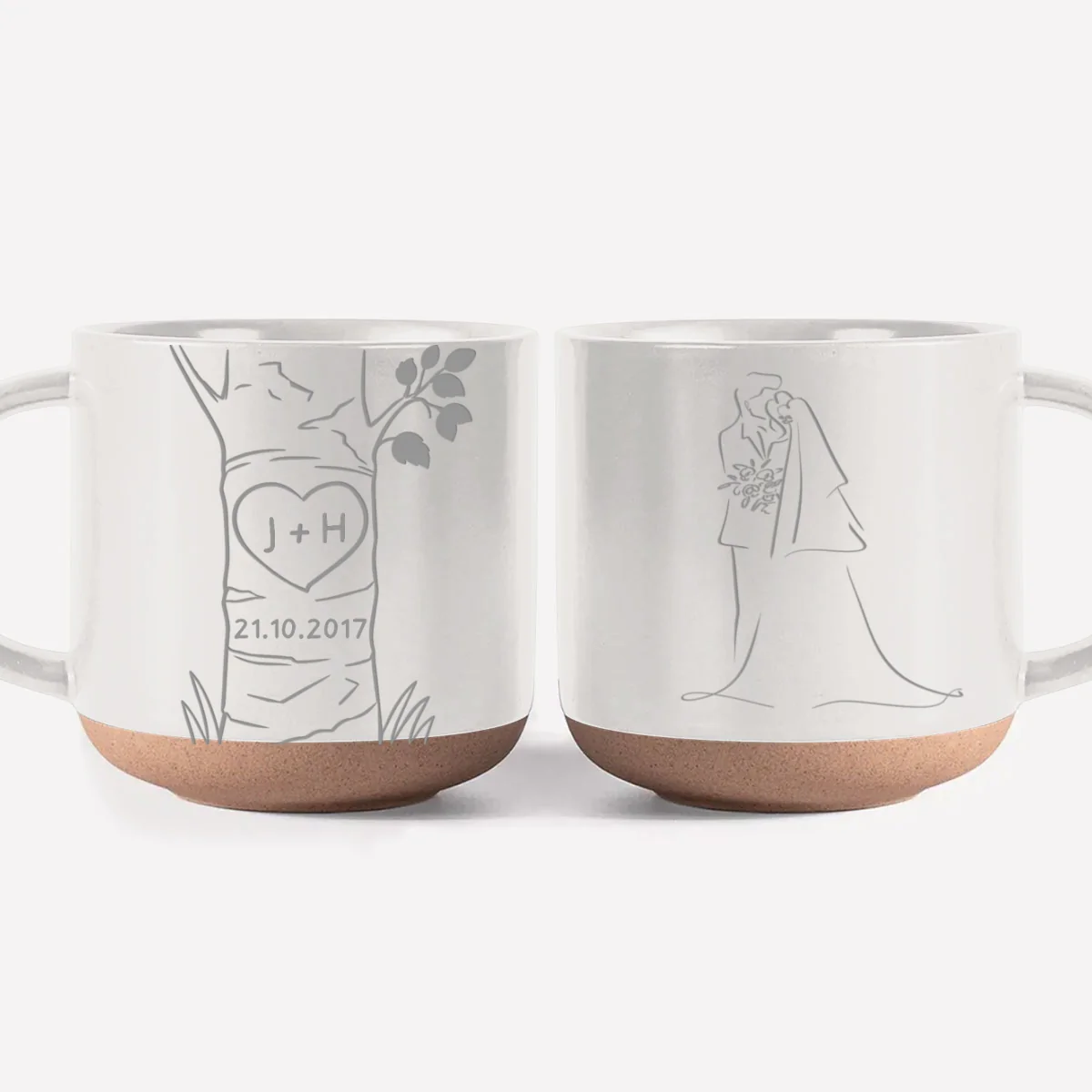 Carved In Love - Personalized Custom Engraved Pottery Mug - Image 8
