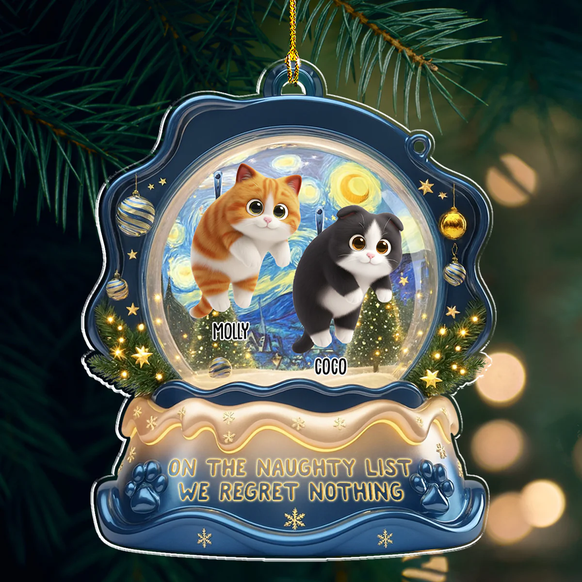 Cat Edition - Personalized Custom Acrylic Ornament - Image 3