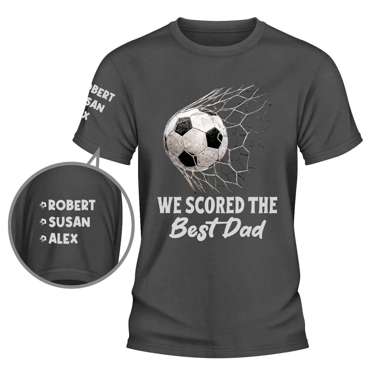 Champion Dad Grandpa - Personalized Custom Shirt With Design On Sleeve - Image 2