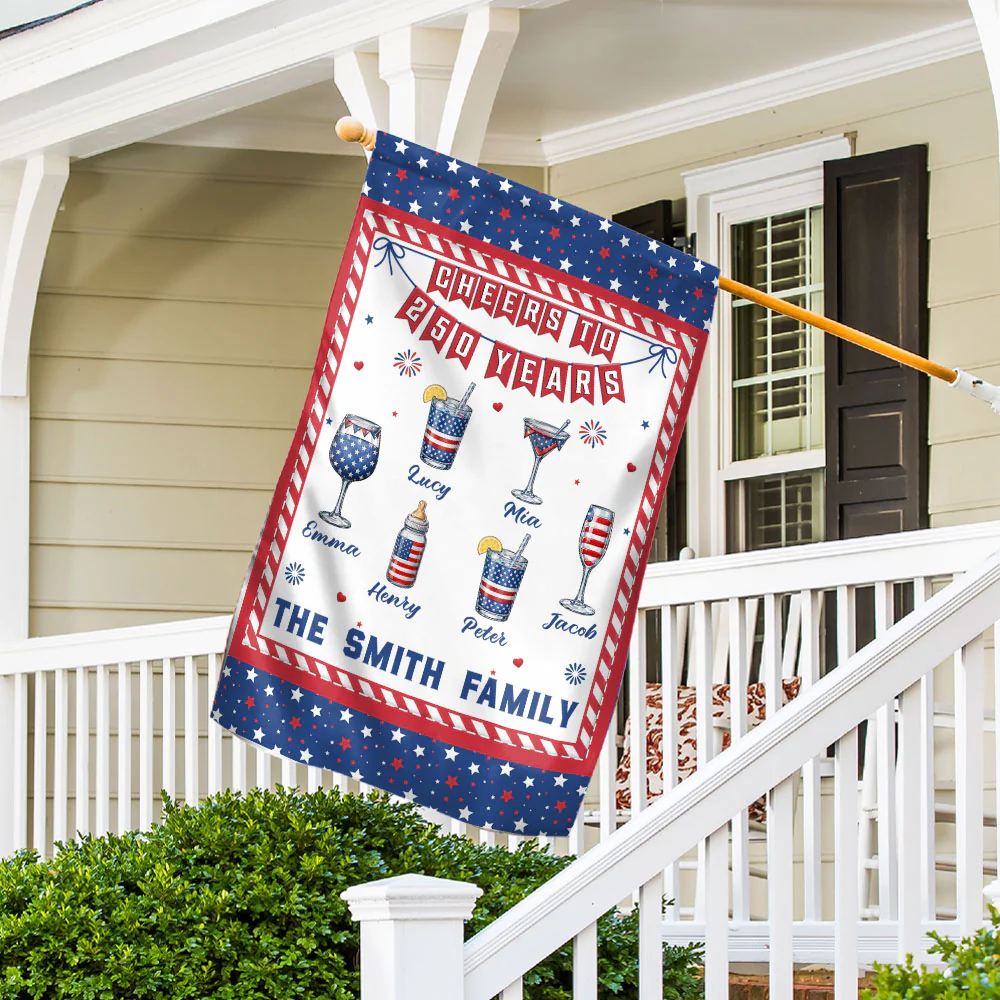 Cheers To 250 Years - Personalized Custom Flag - Image 5