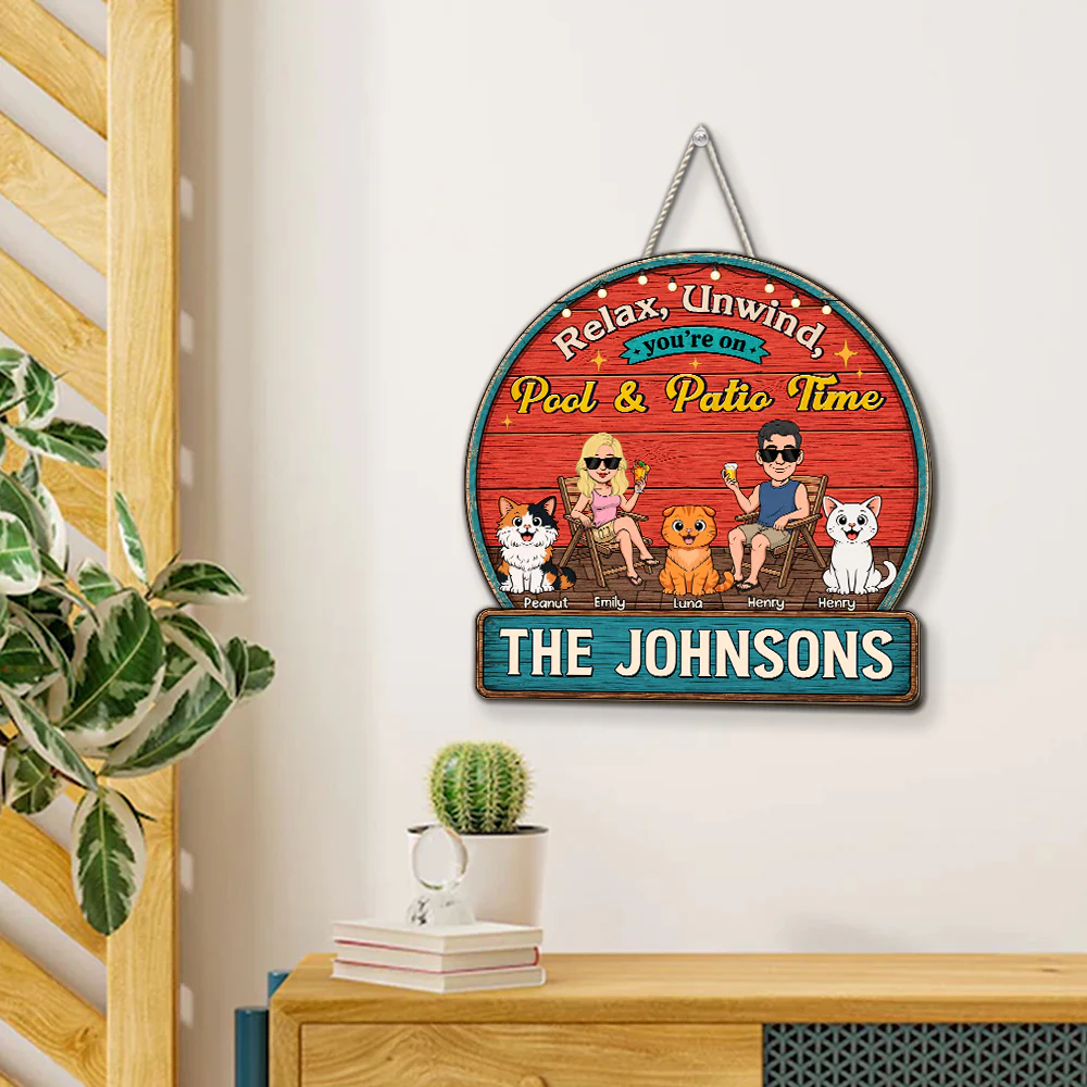 Cheers To Backyard Memories Cat Lovers - Personalized Custom Wood Sign - Image 5