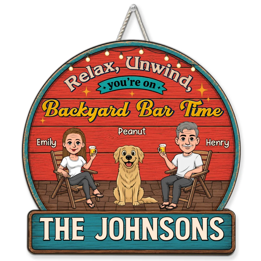 Cheers To Backyard Memories Same Sex Version - Personalized Custom Wood Sign - Image 7
