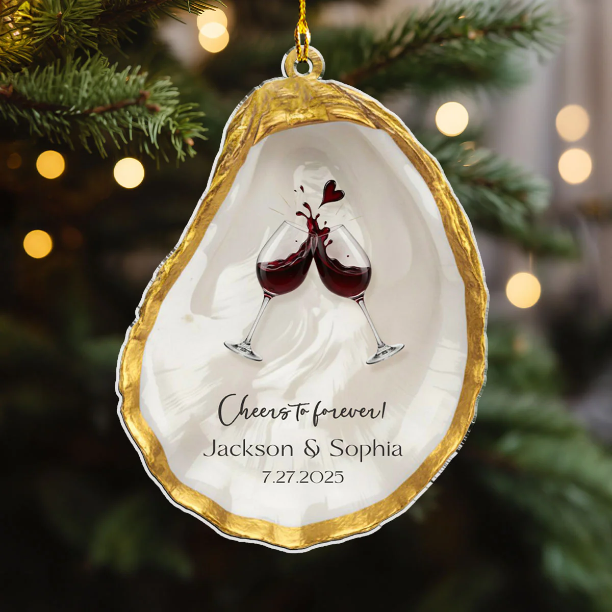 Cheers to Forever - Personalized Custom Acrylic Ornament