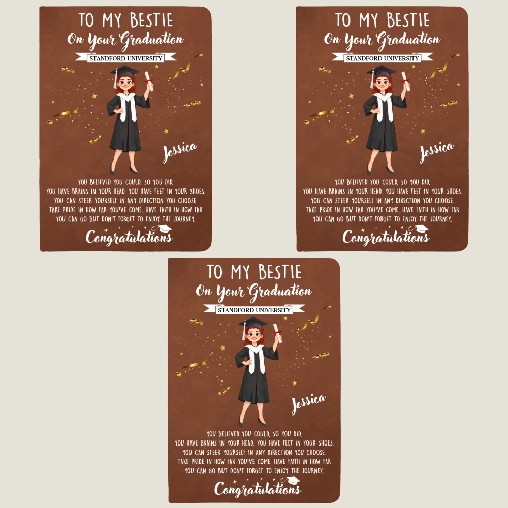 Cheers To The Graduate - Personalized Custom Leather Journal - Image 10