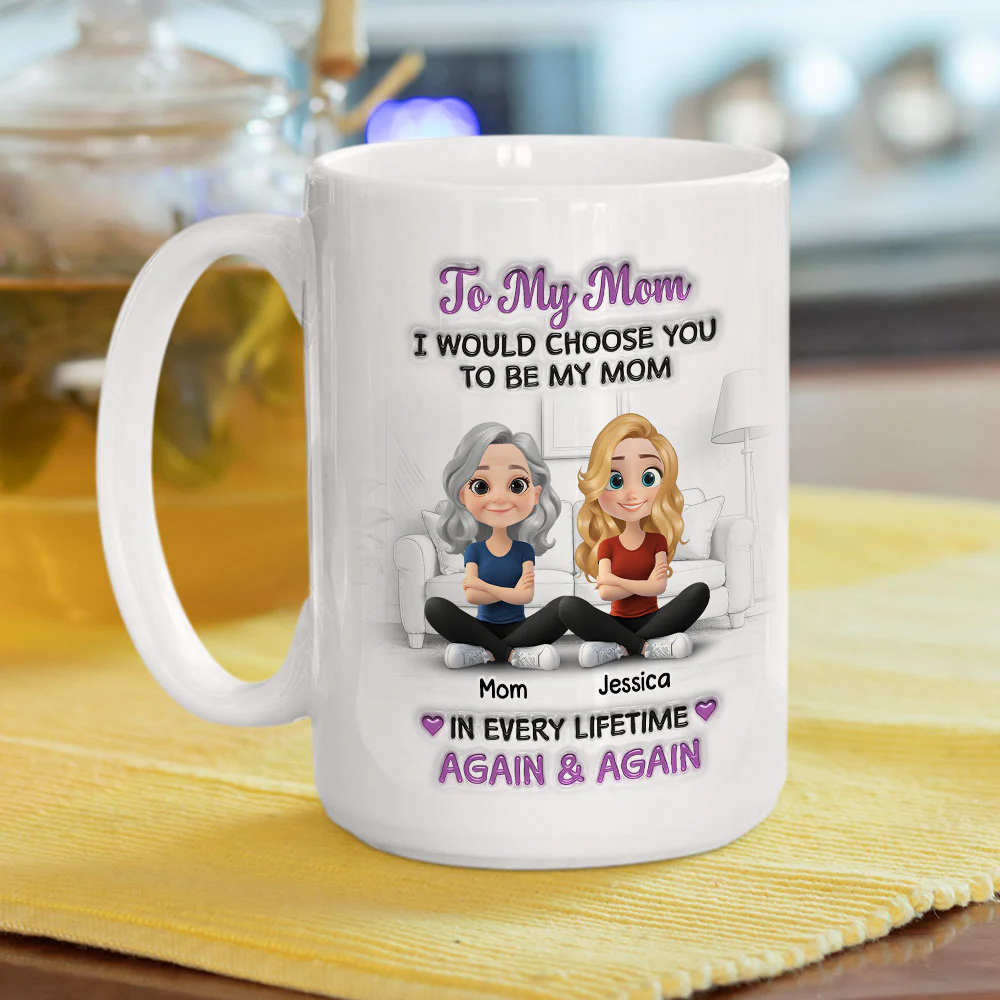Choose You Being My Mom For All Time - Personalized Custom 3D Effect Mug - Image 3