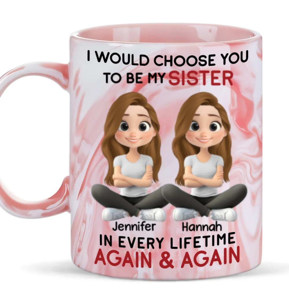 Choose You - Personalized Custom Pink Marble Mug - Image 6