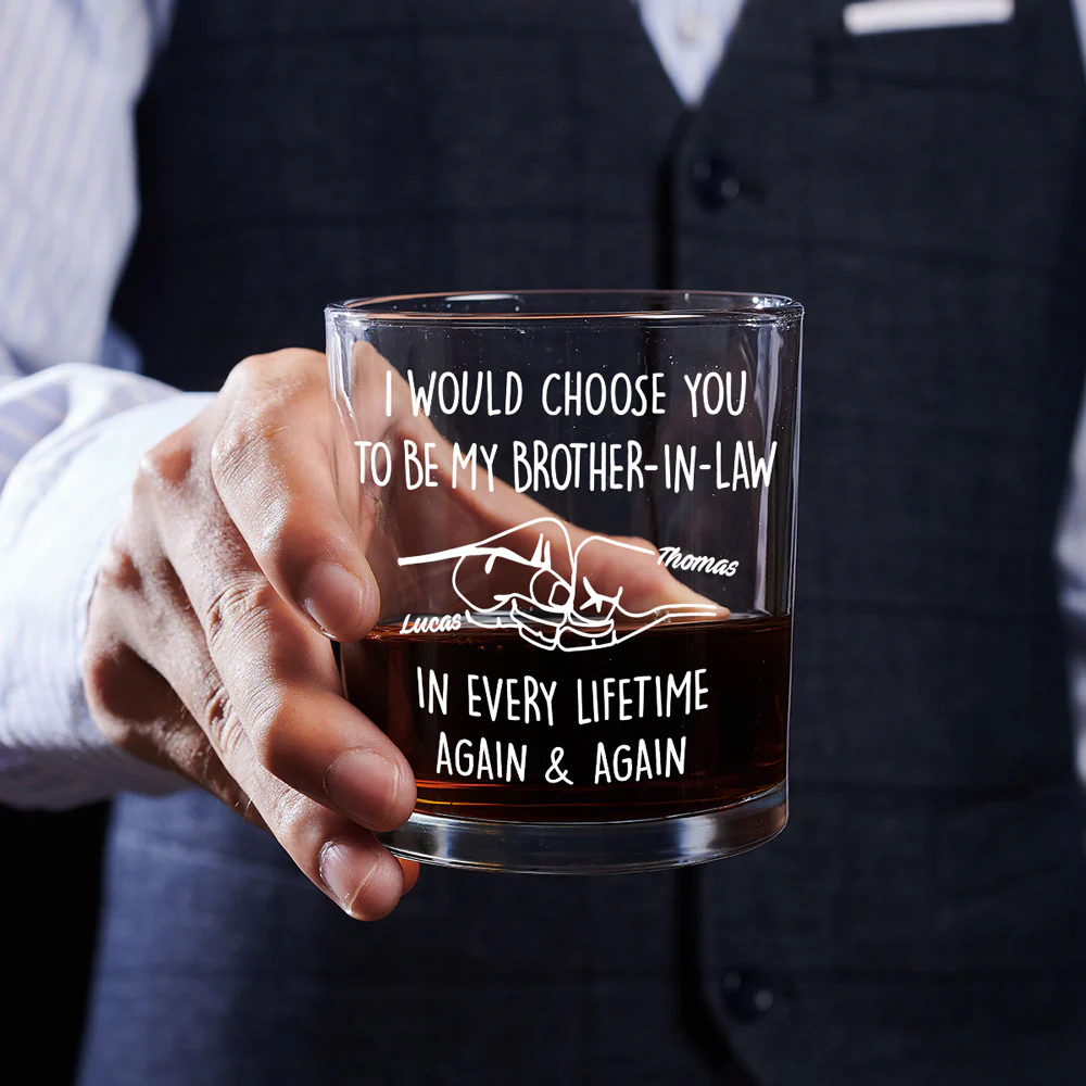 Choose You To Be My Brother - Personalized Custom Whiskey Glass - Image 5