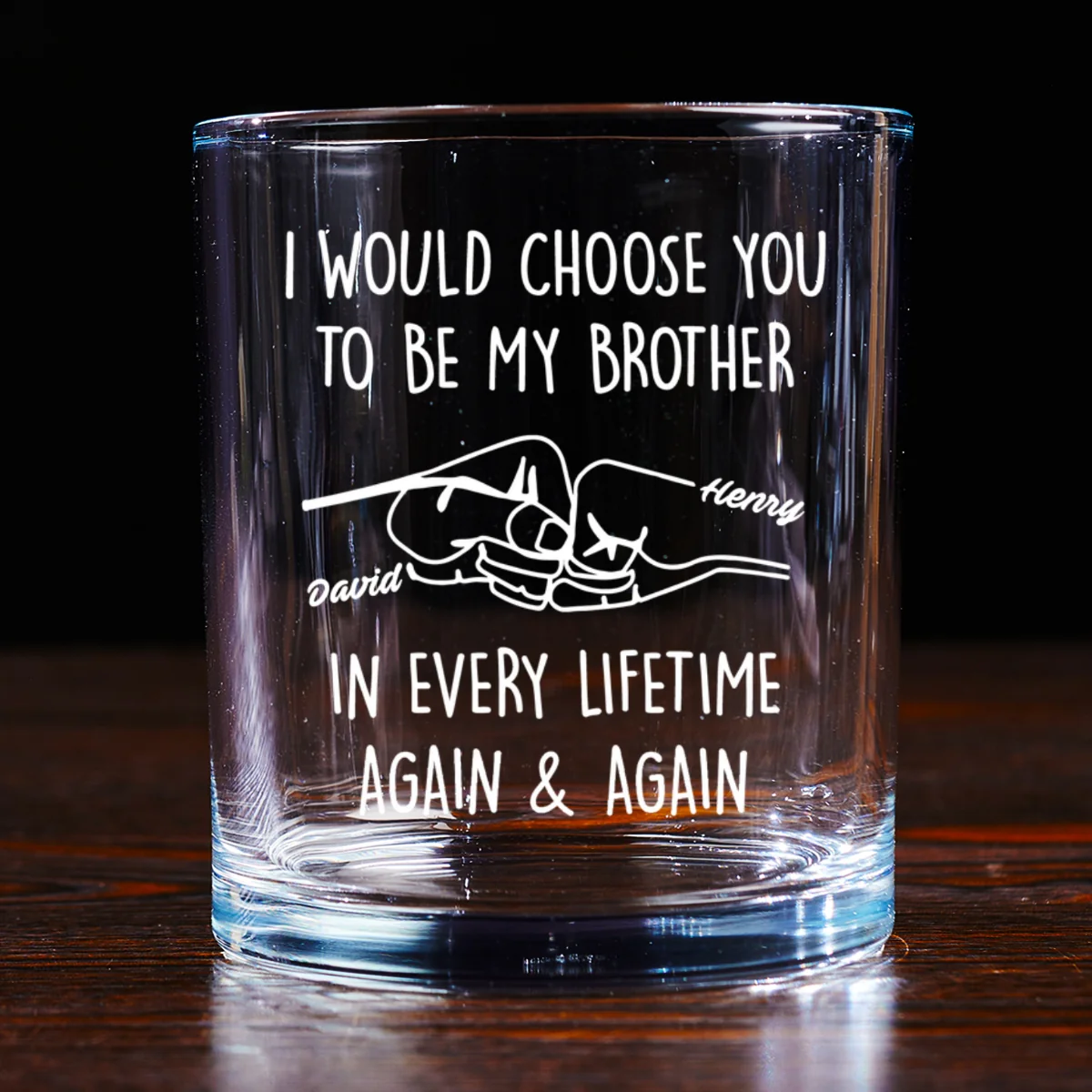 Choose You To Be My Brother - Personalized Custom Whiskey Glass - Image 7