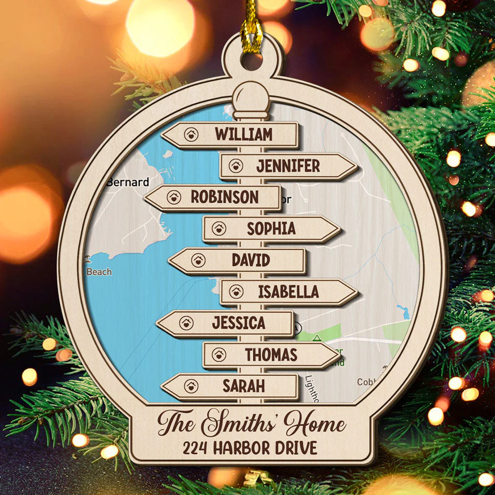 Christmas At Our Home - Personalized Custom 2-layered Wood Ornament - Image 2