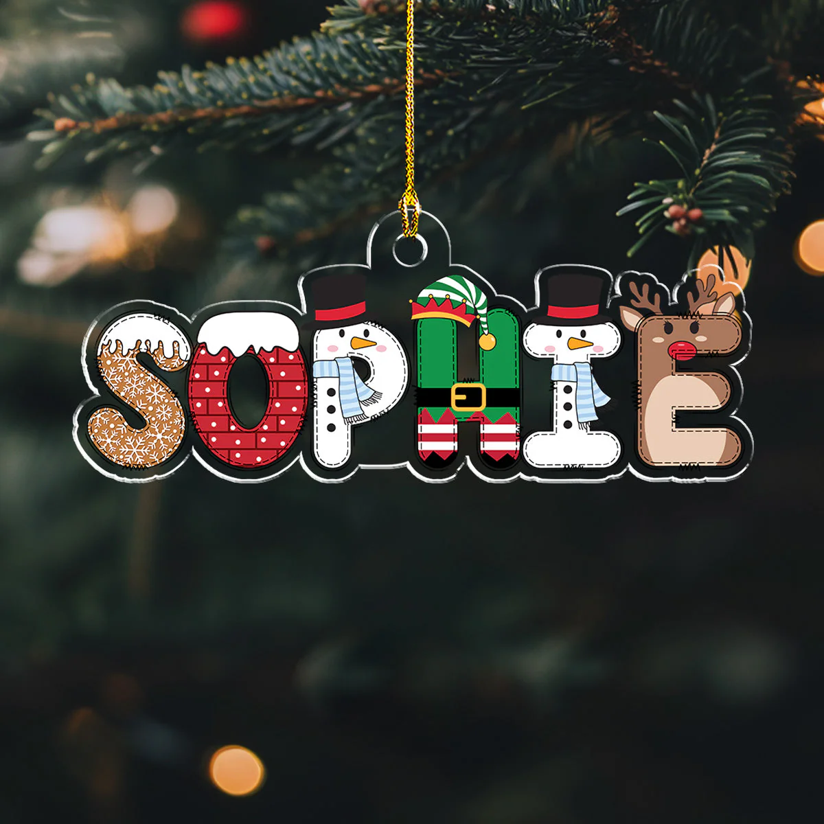 Christmas Letter - Personalized Custom Acrylic Ornament - Image 3