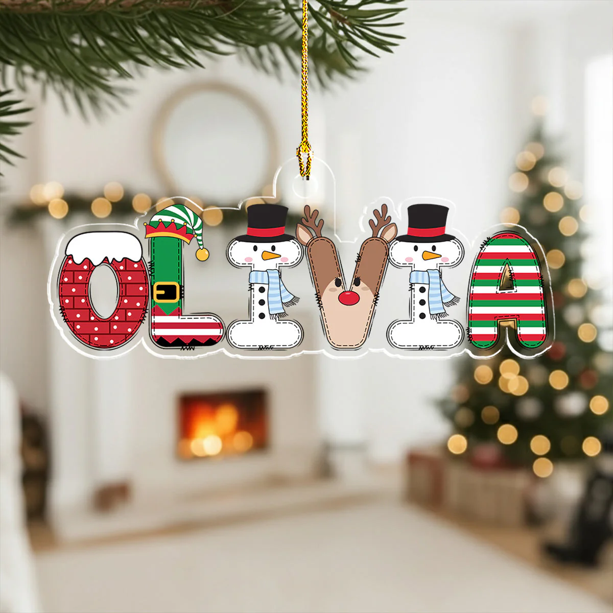 Christmas Letter - Personalized Custom Acrylic Ornament - Image 4