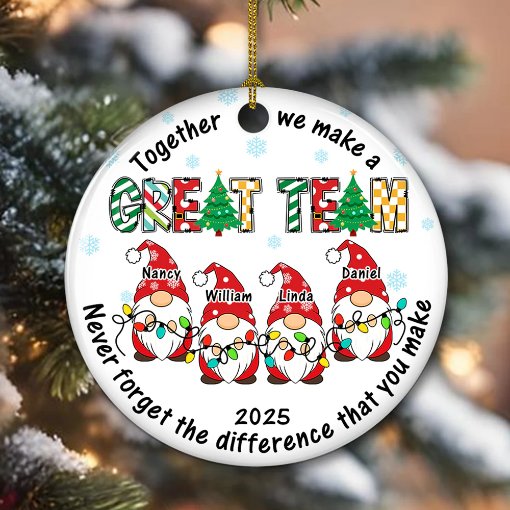 Christmas Light - Personalized Custom Ceramic Ornament - Image 3