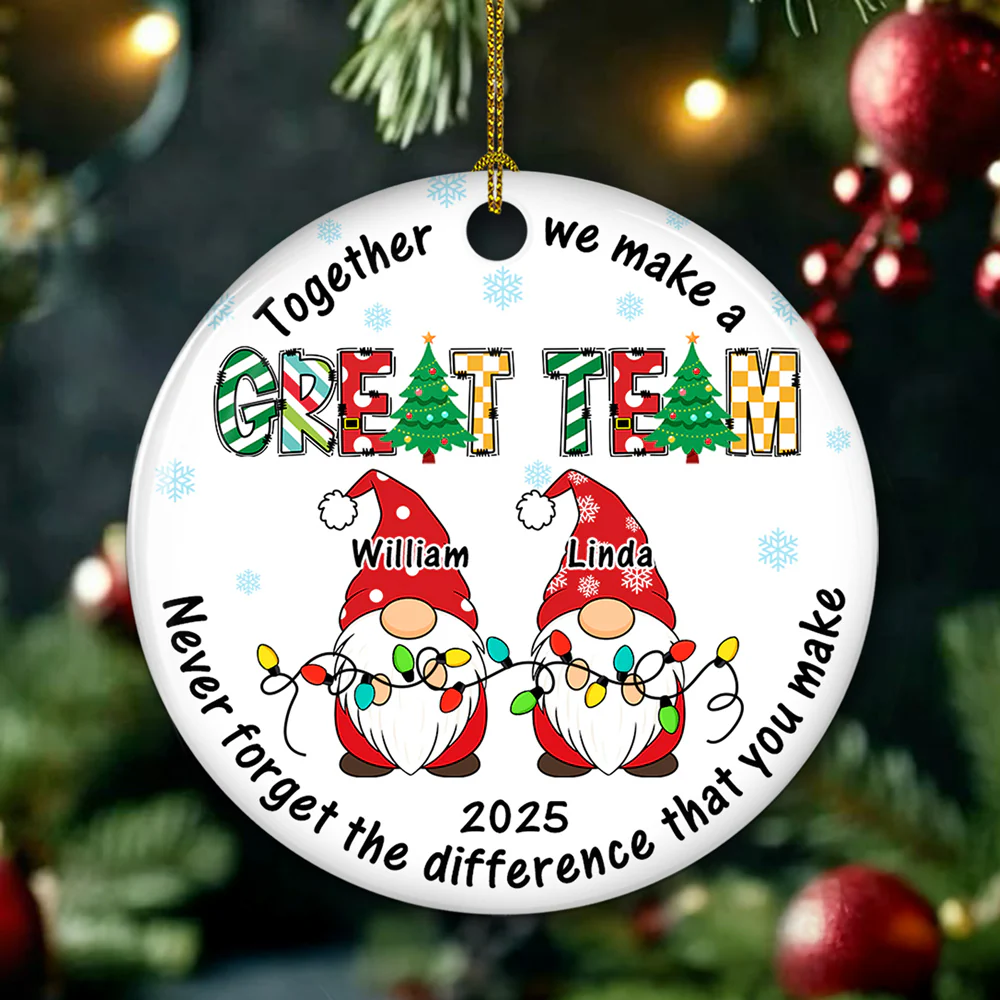 Christmas Light - Personalized Custom Ceramic Ornament - Image 5