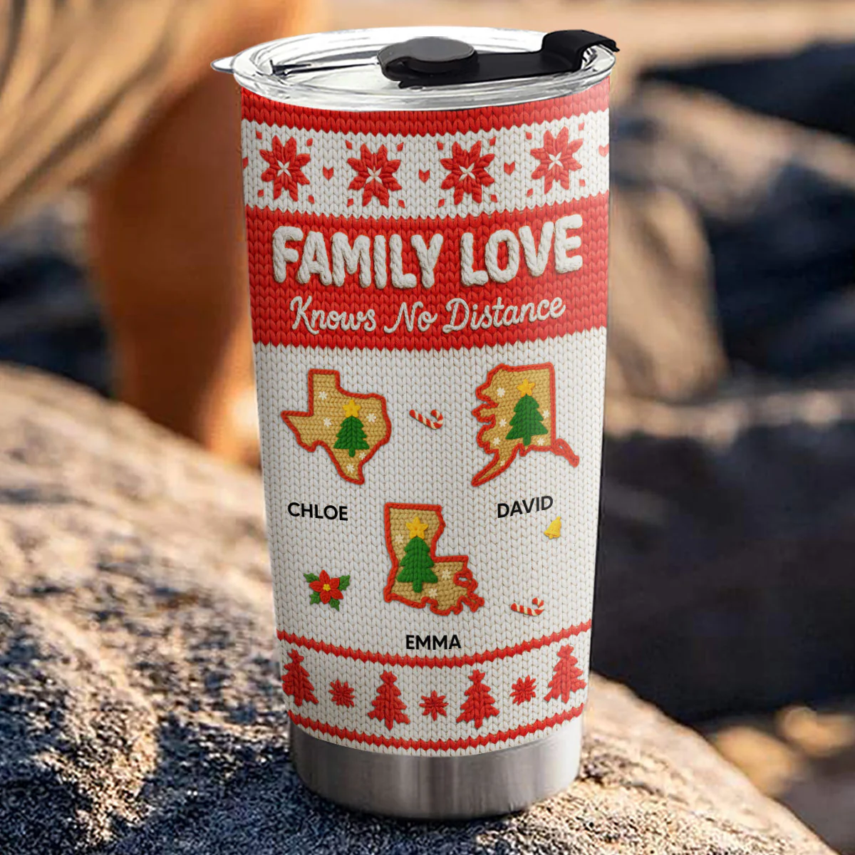 Christmas State Knit - Personalized Custom Tumbler - Image 3