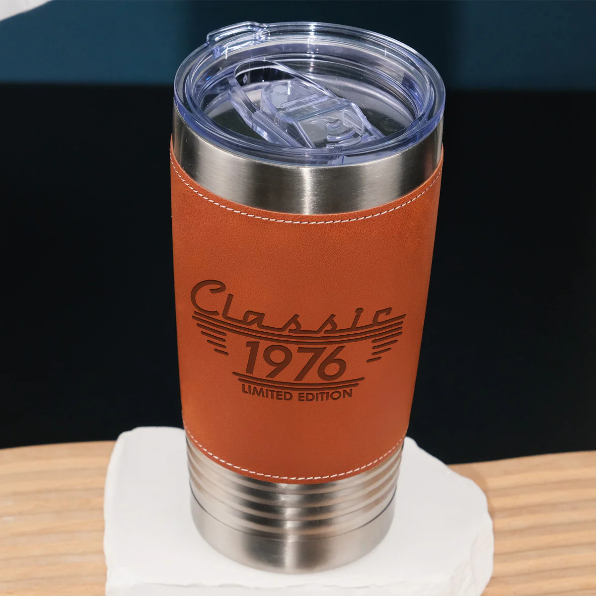 Classic Edition - Personalized Custom Engraved Leather Tumbler - Image 2