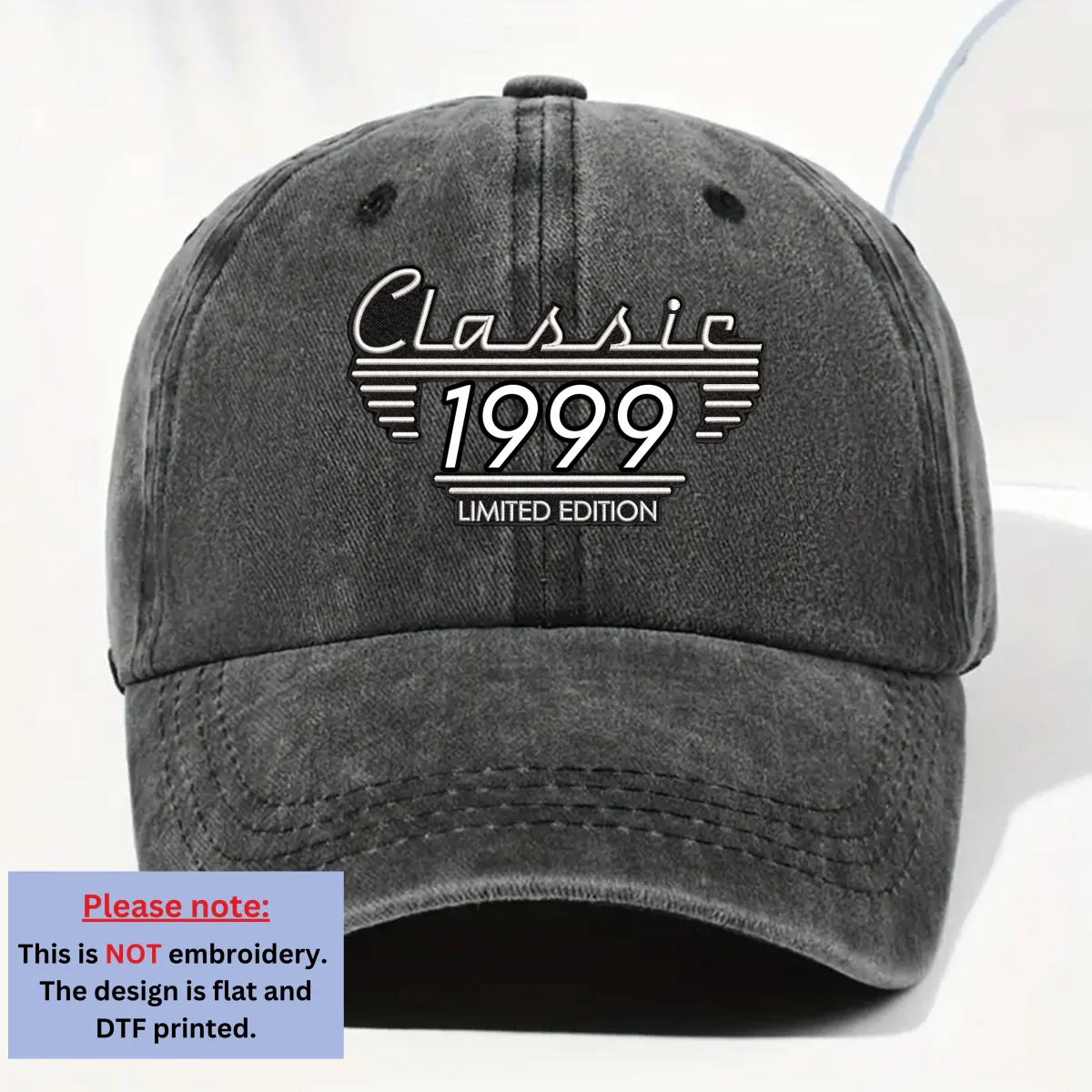 Classic Edition - Personalized Custom Vintage Washed Denim Cap - Image 6