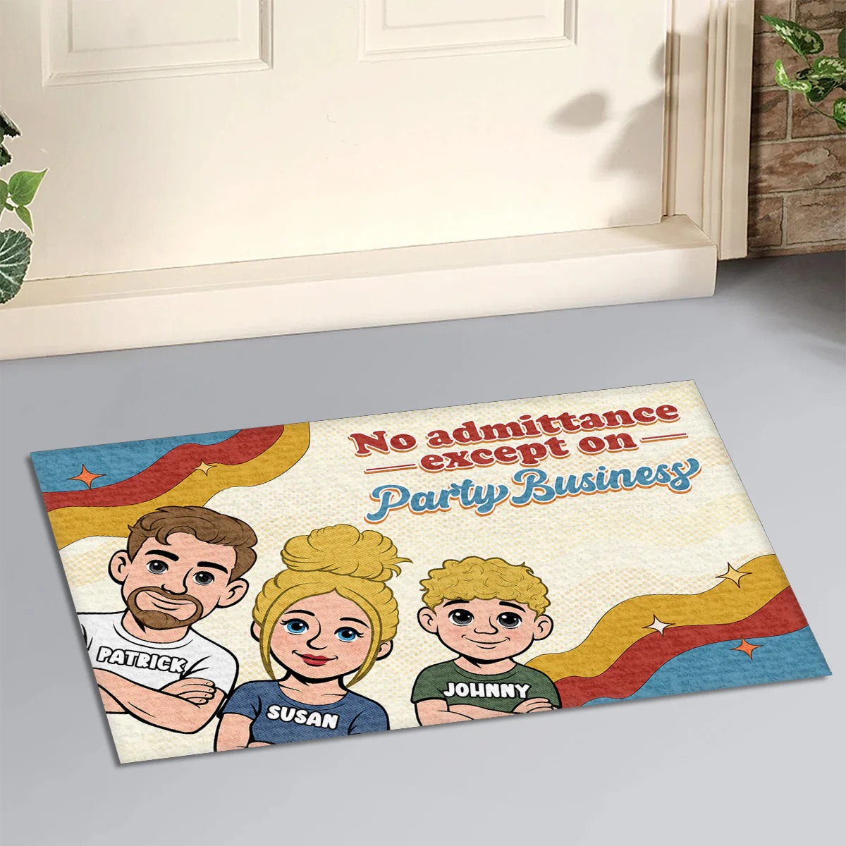 Come Bearing Party Snacks - Personalized Custom Doormat - Image 2