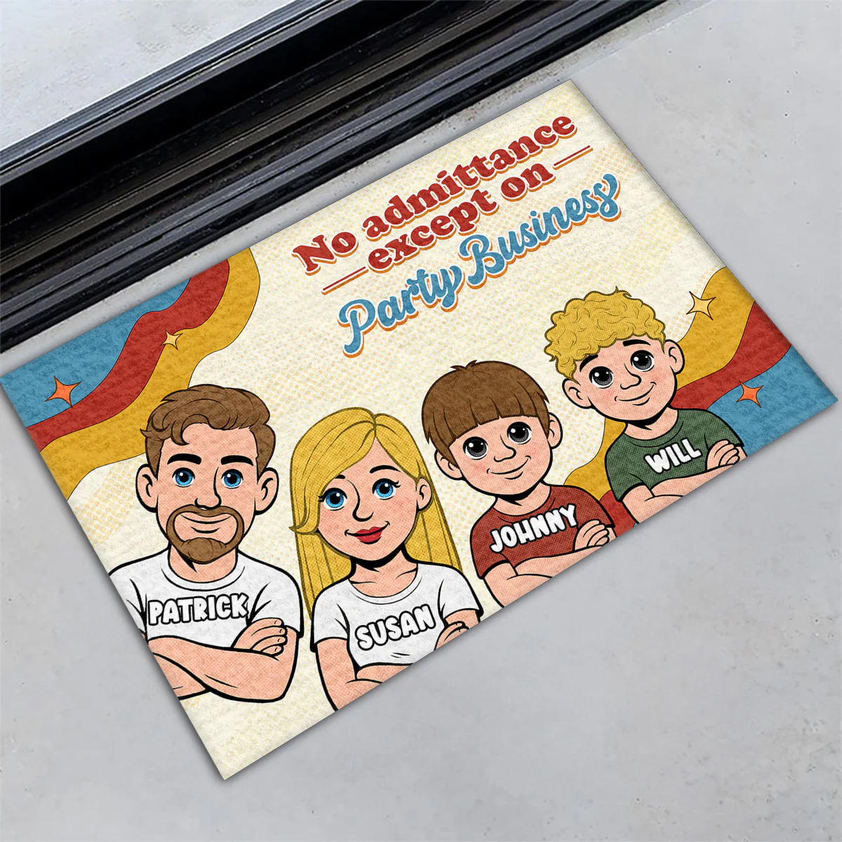 Come Bearing Party Snacks - Personalized Custom Doormat - Image 3