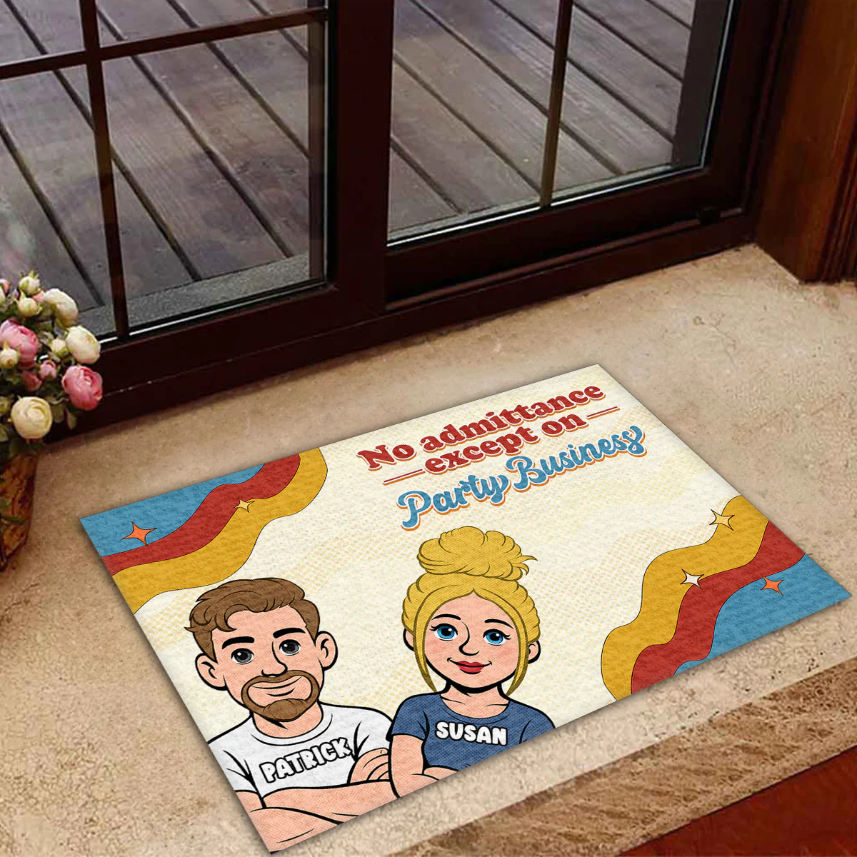 Come Bearing Party Snacks - Personalized Custom Doormat - Image 4