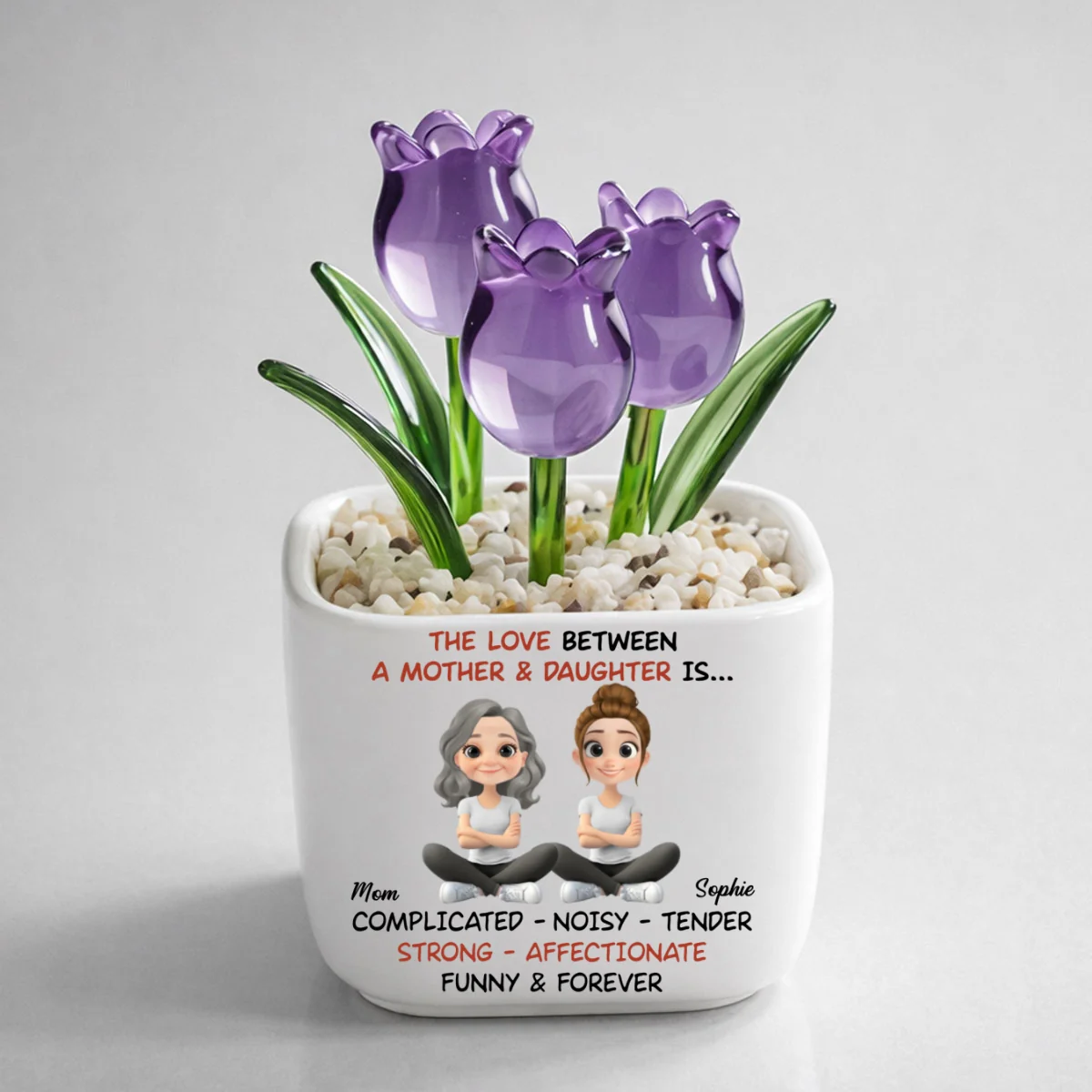 Complicated Noisy Tender - Personalized Custom Glass Everlasting Tulips - Image 10