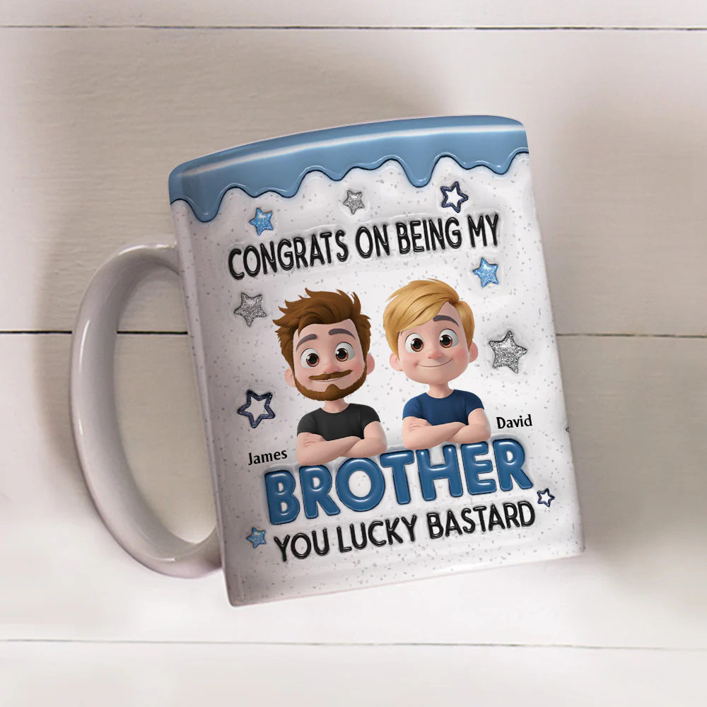 Congrats Bro - Personalized Custom 3D Inflated Effect Mug - Image 3