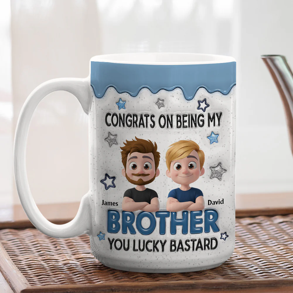 Congrats Bro - Personalized Custom 3D Inflated Effect Mug - Image 4