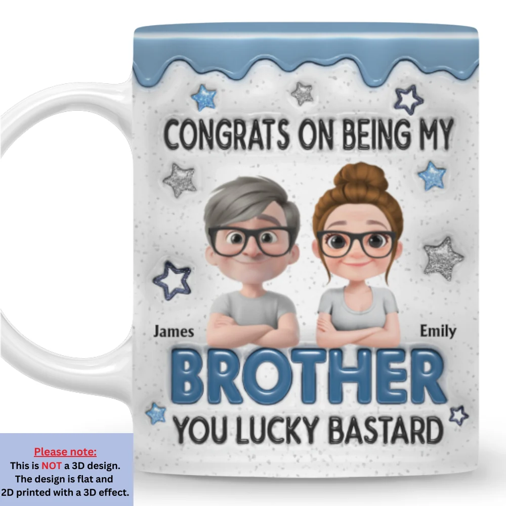 Congrats Bro - Personalized Custom 3D Inflated Effect Mug - Image 7