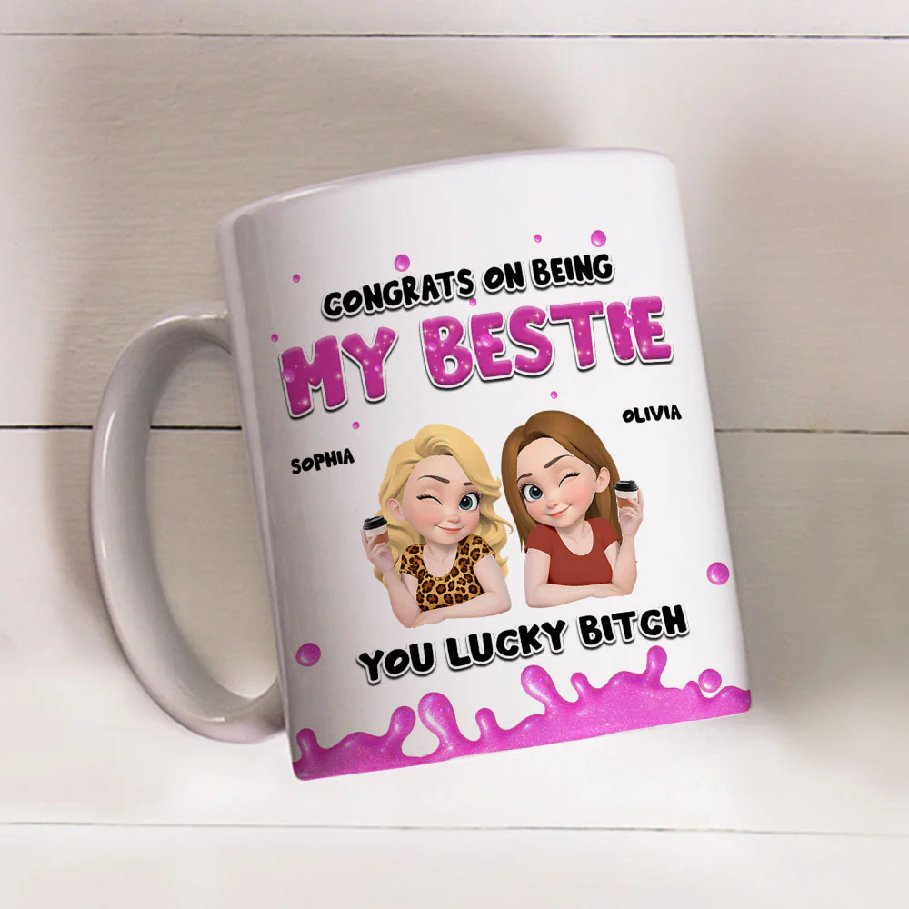 Congrats My Bestie - Personalized Custom Coffee Mug - Image 2