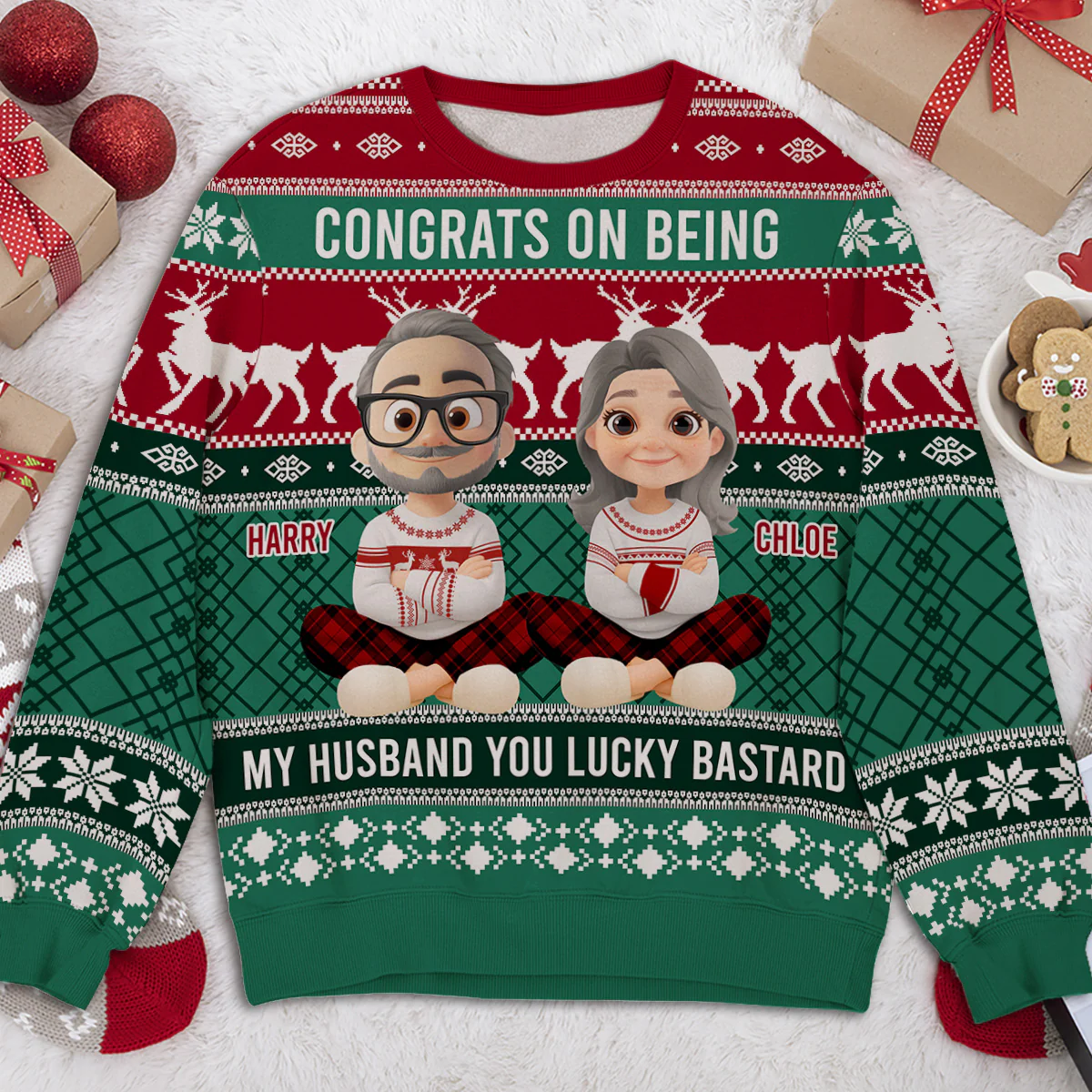 Congrats My Husband - Personalized Custom All-Over-Print Sweatshirt - Image 3