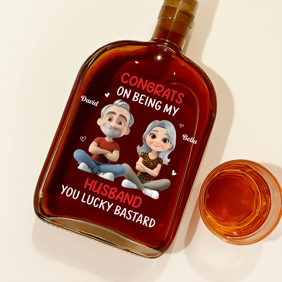 Congrats My Husband - Personalized Custom Spirits Decanter - Image 2