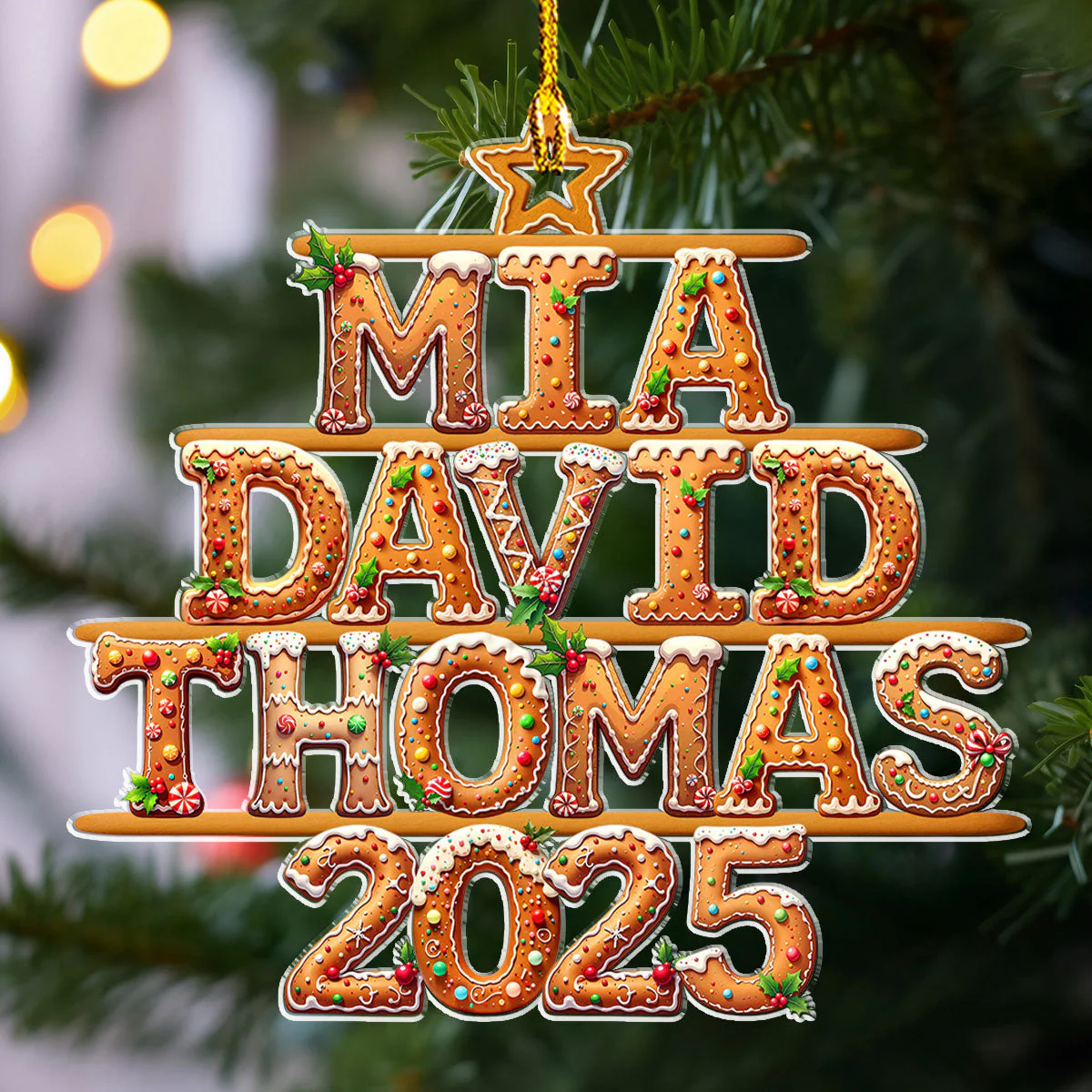 Cookie Letter Tree - Personalized Custom Acrylic Ornament - Image 2