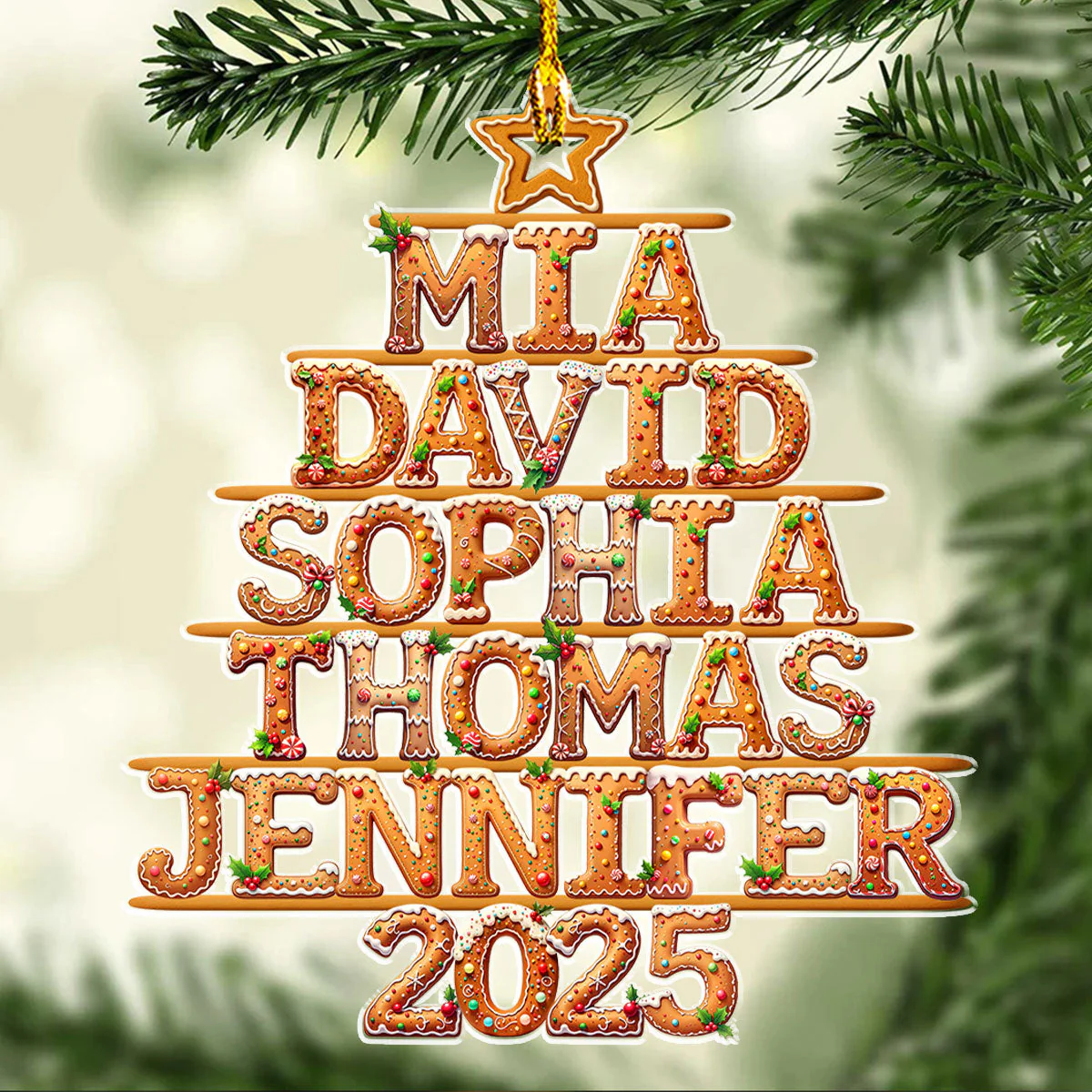 Cookie Letter Tree - Personalized Custom Acrylic Ornament - Image 3