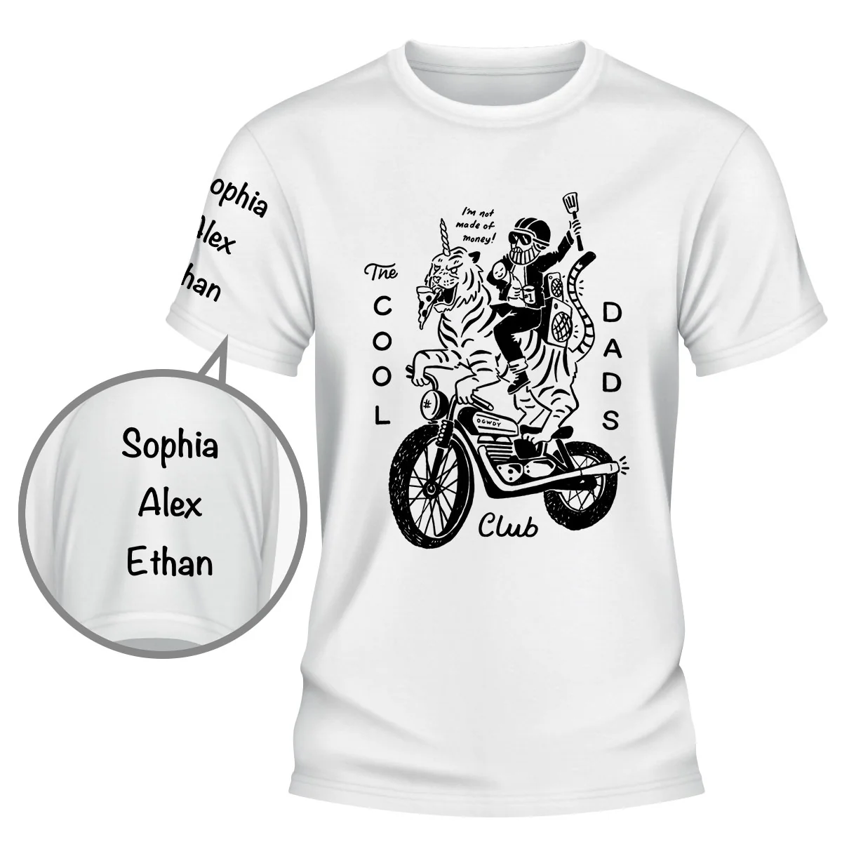 Cool Dad Club 2 - Personalized Custom Shirt With Design On Sleeve