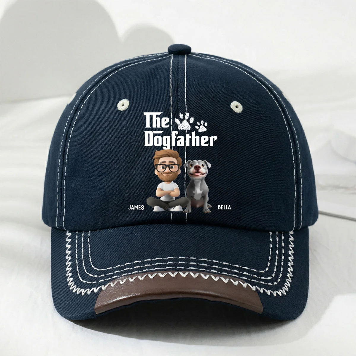 Cool Dog Father - Personalized Custom Vintage Soft Baseball Cap - Image 10