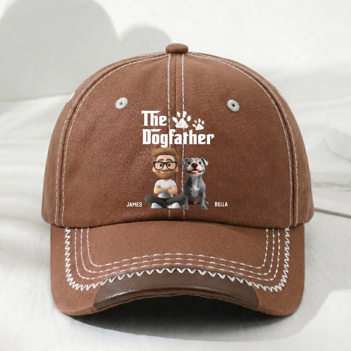 Cool Dog Father - Personalized Custom Vintage Soft Baseball Cap - Image 9