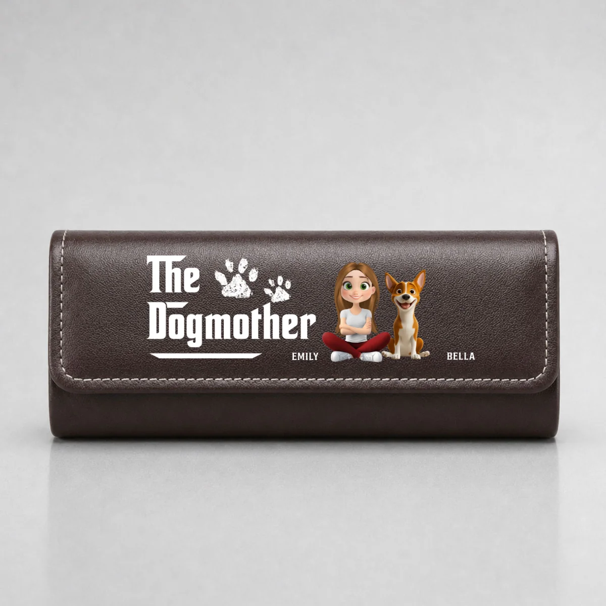 Cool Dog Mother - Personalized Custom Leather Eyeglass Case - Image 8