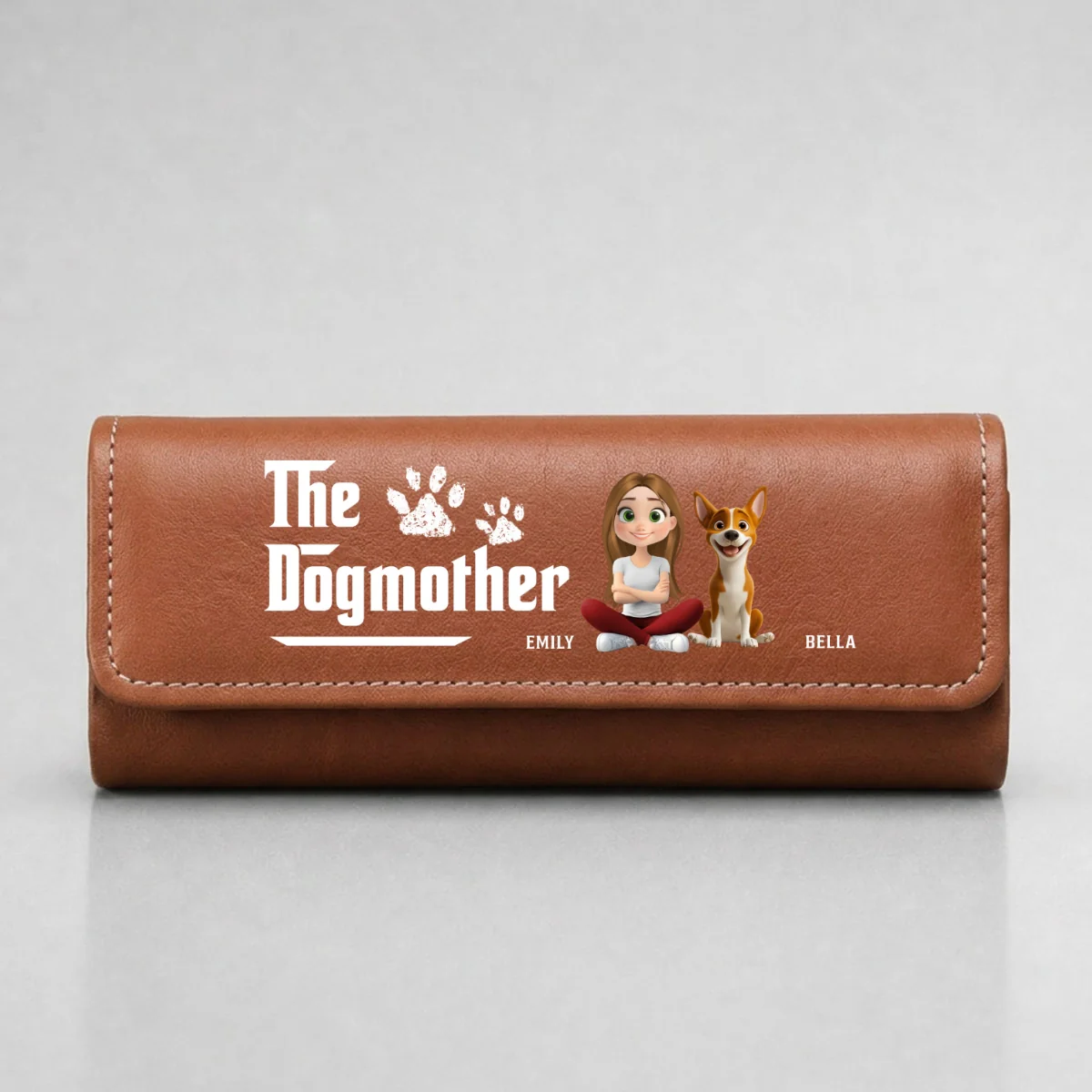 Cool Dog Mother - Personalized Custom Leather Eyeglass Case - Image 9
