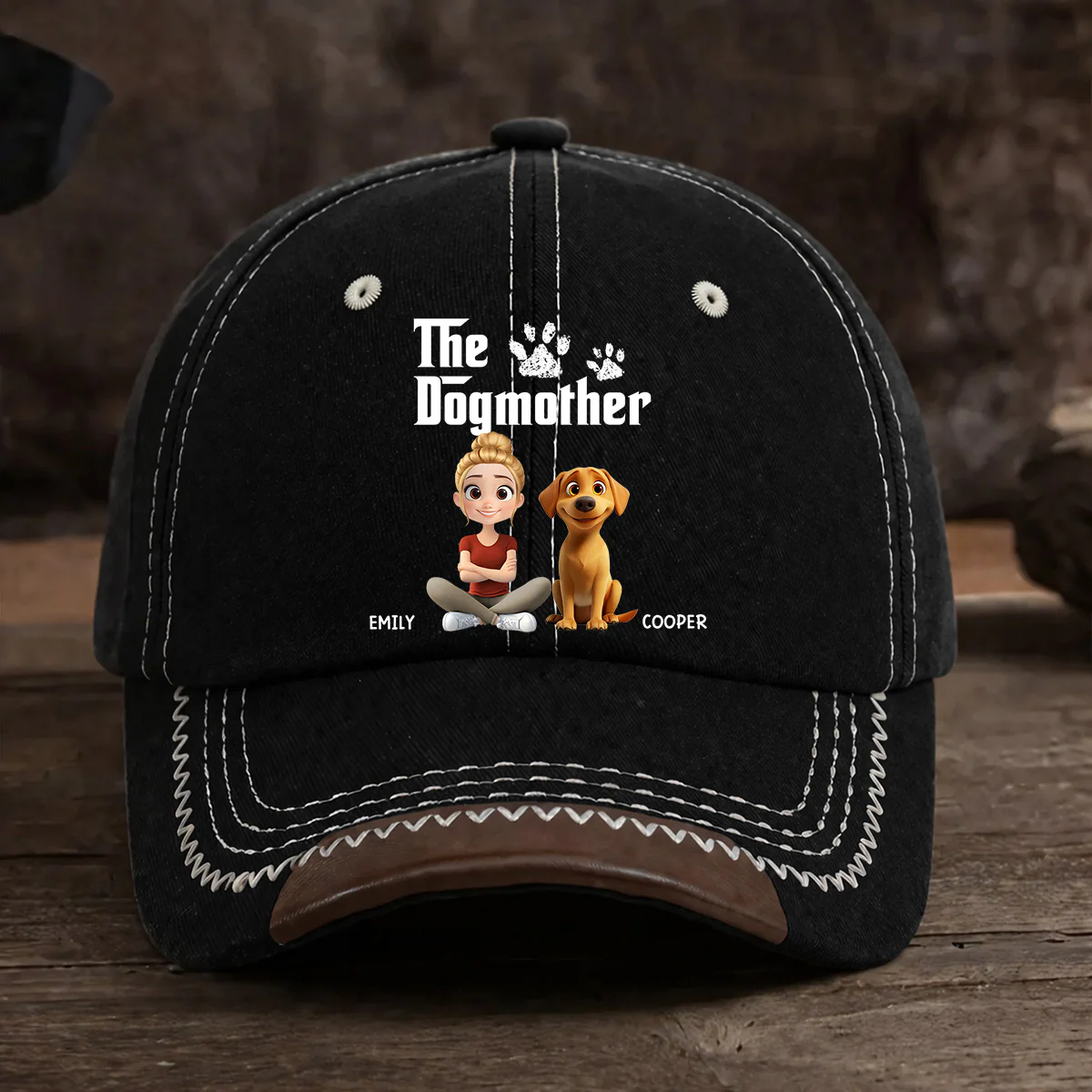 Cool Dog Mother - Personalized Custom Vintage Soft Baseball Cap - Image 2