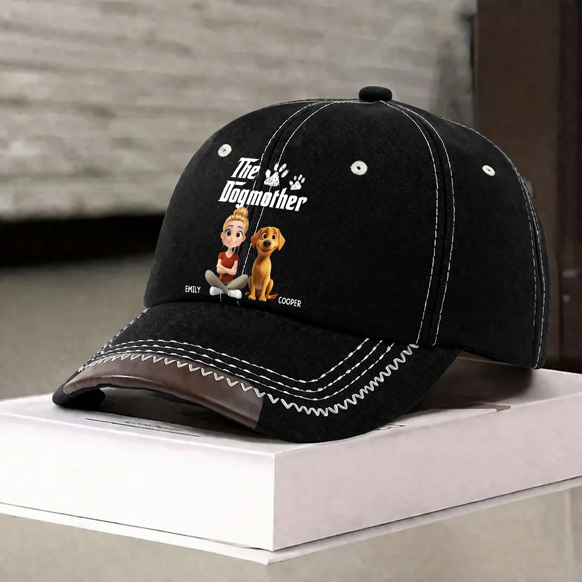 Cool Dog Mother - Personalized Custom Vintage Soft Baseball Cap - Image 3