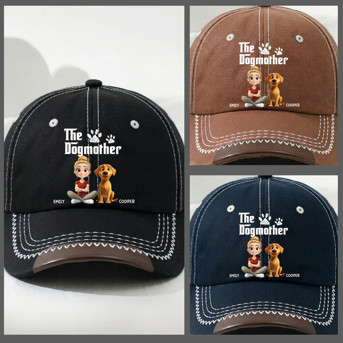 Cool Dog Mother - Personalized Custom Vintage Soft Baseball Cap - Image 4