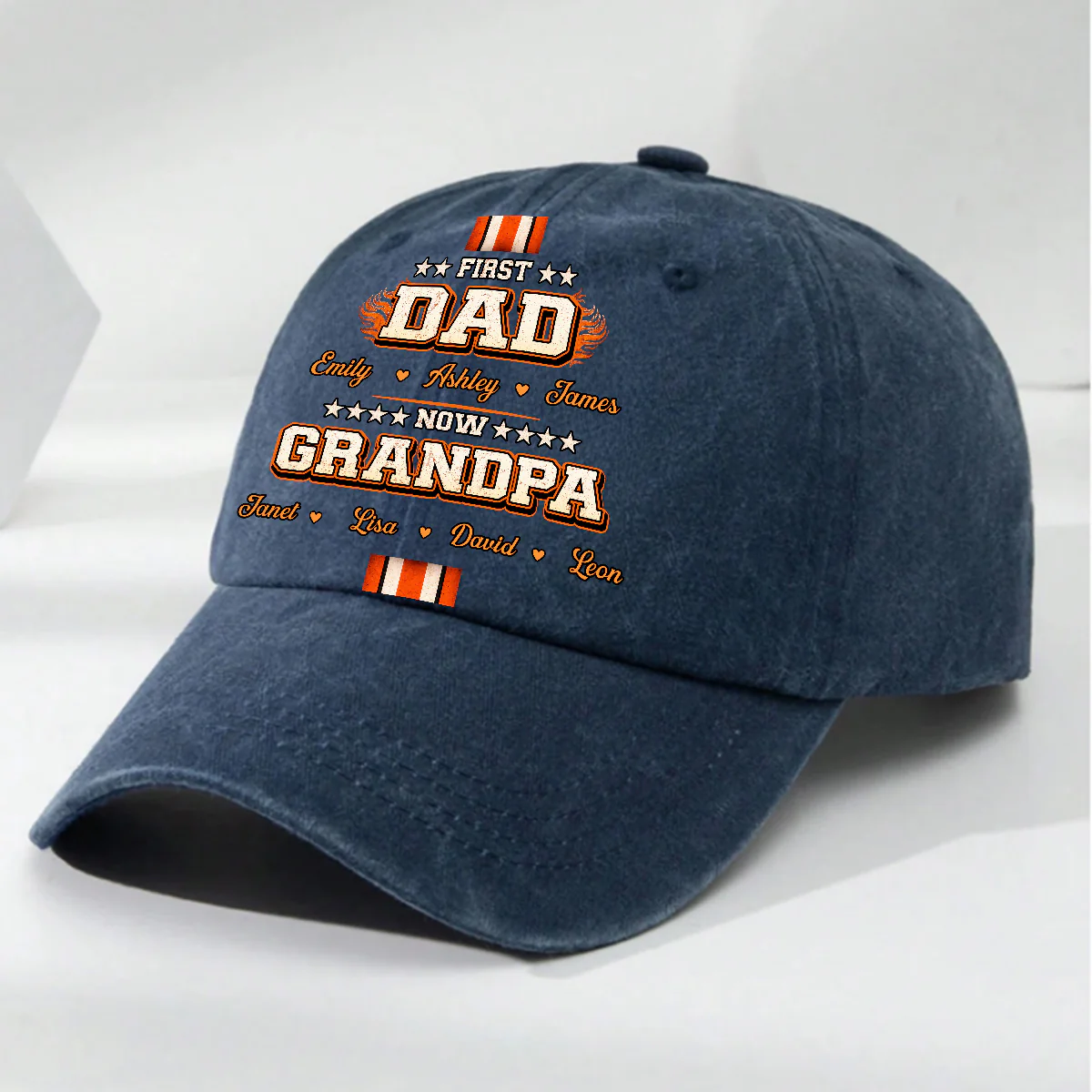 Cool Papa - Personalized Custom Vintage Washed Denim Cap - Image 2