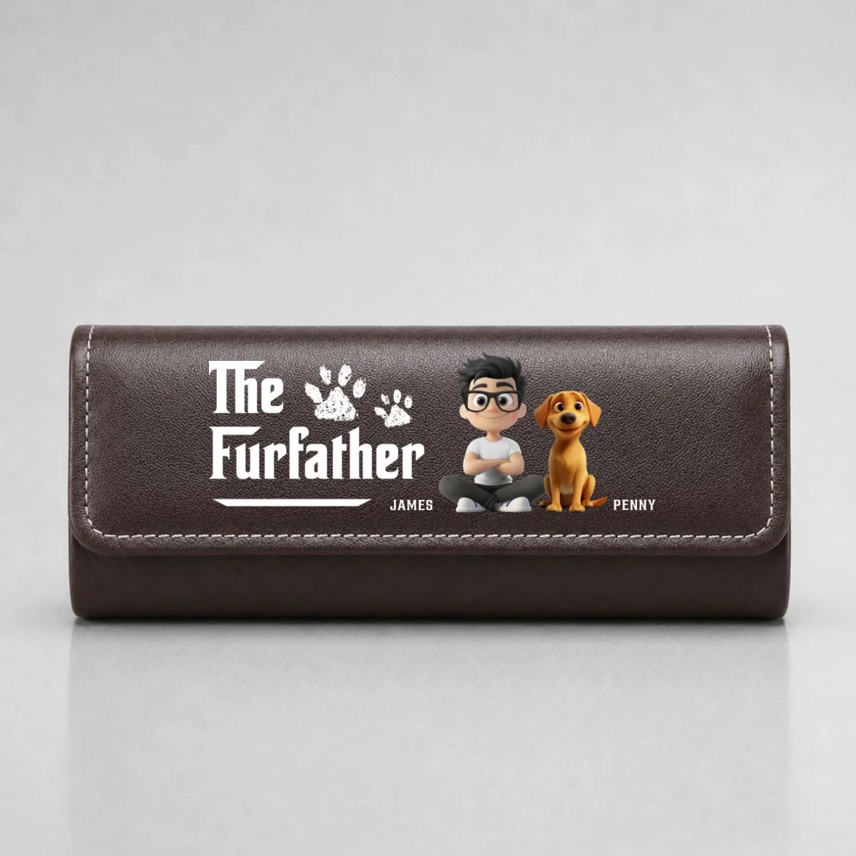 Cool Pet Father - Personalized Custom Leather Eyeglass Case - Image 8