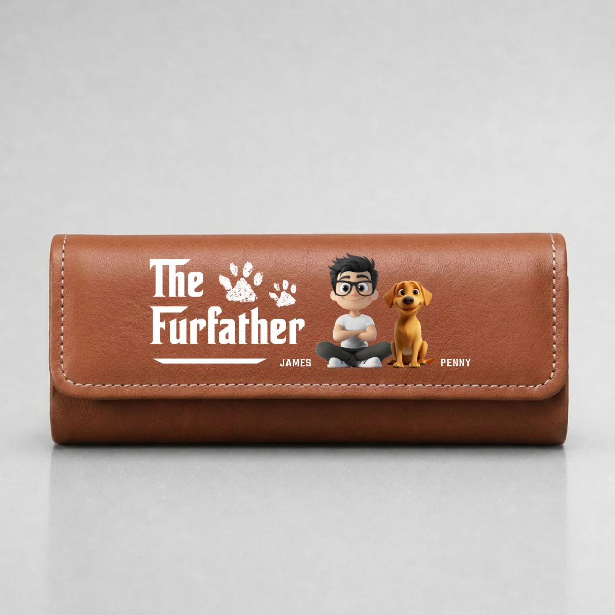 Cool Pet Father - Personalized Custom Leather Eyeglass Case - Image 9