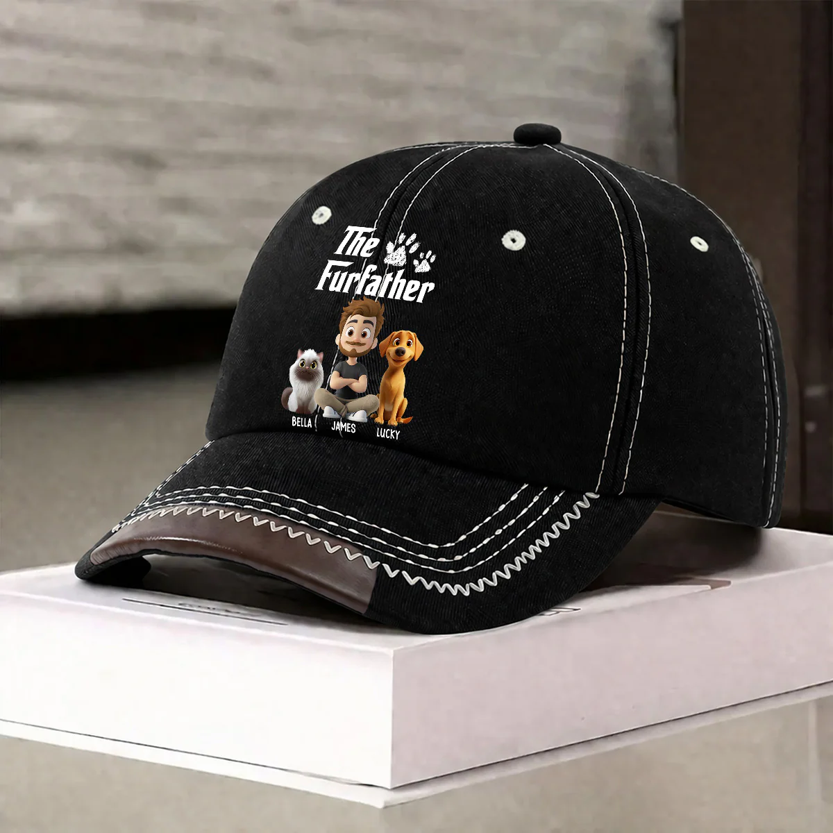 Cool Pet Father - Personalized Custom Vintage Soft Baseball Cap - Image 3