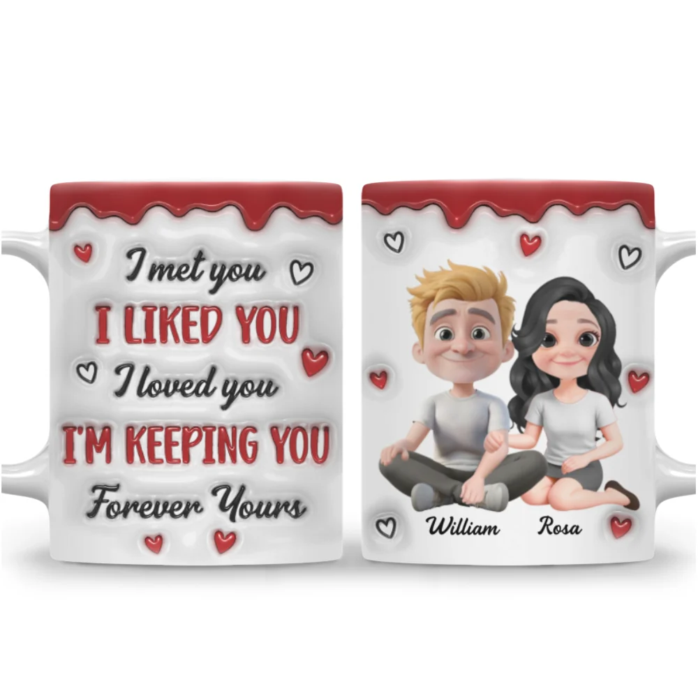 Couple Cartoon Forever Love - Personalized Custom 3D Inflated Effect Mug - Image 6