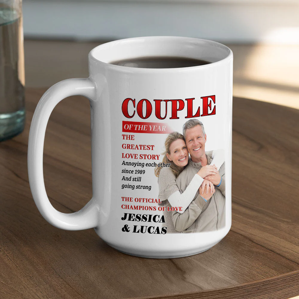 Couple Of The Year - Personalized Custom Coffee Mug - Image 5