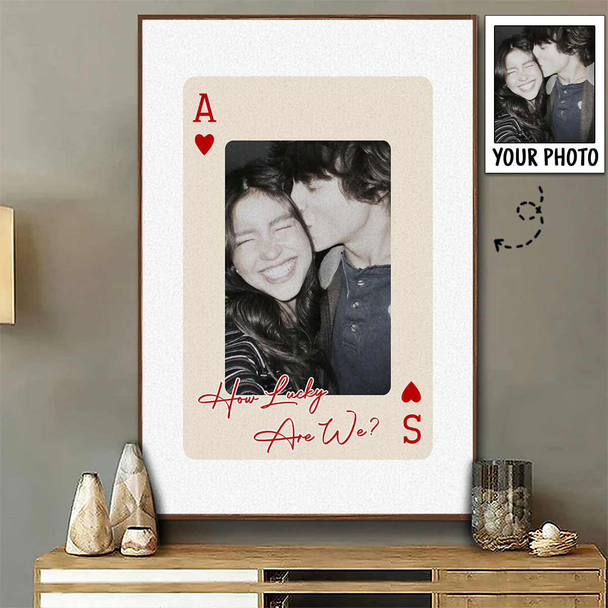 Couple Playing Card Photo - Personalized Custom Poster