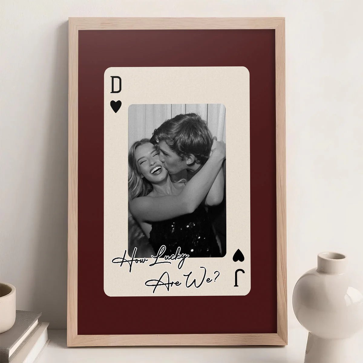 Couple Playing Card Photo - Personalized Custom Poster - Image 3